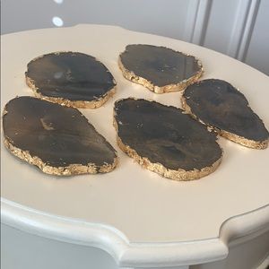 Geode gold leafed coaster set of 5
